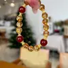 [Hazte Rico y Hazte Rico] Pulsera de Cristal Amarillo Citrino Natural Torre Diseño Original Ágata Roja Pulsera de la Suerte Regalo para Mujer