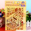 Calcomanías de paisaje de dibujos animados para niños creativas collage de escena en miniatura DIY calcomanías tridimensionales para cuenta de mano calcomanías de Sanrio Aisha