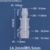 Conector de Plástico Reductor Grueso en T Recto a Través de Manguera Tubería de Agua Tubería de Aire Adaptador Conector Junta de Púa