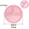 Plato de Cena de Silicona Popular Transfronterizo para Niños, Tazón para Comida de Bebé, Tazón con Ventosa, Juego de Vajilla de Silicona para Niños de Grado Alimenticio