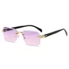 Gafas de Sol Cuadradas sin Marco con Protección Solar, Gafas de Sol Antivaho Europeas y Americanas de Moda, Gafas de Sol para Sombrear al Aire Libre para Mujer, Estilo de Alta Gama