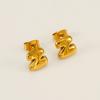 Moda Europea y Americana Sencillos y Elegantes Pendientes de Acero de Titanio Acero Inoxidable Chapado en Oro de 18K Pendientes Mini de Letras de Burbuja para Mujer