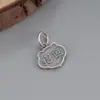 Plata de Ley 925 Colgante Pequeño Flor Ruyi Candado Etiqueta Plata Antigua Retro Tailandesa Colgante Pequeño Material para Cuentas Hecho a Mano DIY