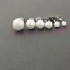 Pendientes de Aleación de Titanio F136 Pendientes de Perla Grande Bombilla Pequeña Joyería para Piercing G23 Clavos para Hueso del Oído Pendientes de Perla