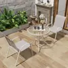 Mesa y silla de exterior madera plástica juego de tres o cinco piezas patio anticorrosión impermeable Protección Solar combinación Ocio exterior balcón jardín