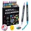 Marcadores acrílicos de doble punta y doble color, colores apilables, marcadores de colores transfronterizos, secado rápido, no traspasan, papelería europea y americana para el regreso a clases