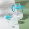 Botella de Vidrio Segura y Duradera Sin BPA Botella para Bebé con Asa de Popote Venta al por Mayor de Fábrica Botella