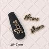 Arte de unhas joias vintage atacado liga urso laço Pérola letras de amor feito bronze antigo decoração de unhas