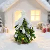 Árbol de Navidad de Palo Retorcido Producto Terminado con Bolas/Copos de Nieve de Colores, Doble Estilo, Adornos de Escritorio Puramente Hechos a Mano, Regalo de Atmósfera Invernal