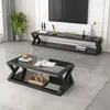 Mesa de centro armário de TV combinação sala de estar doméstico pequeno apartamento varanda mesa de chá simples moderna mesa de chá de vidro temperado mesa