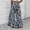 Pantalones de Verano Finos Casuales Estilo Bohemio Transfronterizos, Adelgazantes Holgados de Seda de Hielo con Caída, Pantalones Falda de Pierna Ancha para Mujer