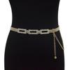 Cinto Feminino Transfronteiriço Cós Casual Fivela Quadrada Cravejada com Strass Cinto Decorativo de Diamante com Saia Casaco Venda por Atacado em Estoque