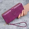 Cartera Larga de Cuero para Mujer Nueva Cartera Exquisita de Alta Gama Porta Tarjetas Bolso de Mano de Gran Capacidad Bolso para Teléfono Móvil Dropshipping