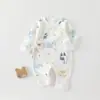 Mameluco de Mariposa para Bebé Recién Nacido Otoño e Invierno Algodón Puro Manga Larga Sin Costuras Mono para Niños y Niñas, Adecuado para Todas las Estaciones, Estilo Primavera y Otoño