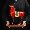Caballo Cerámico General Adornos Creativos de Caballo Caballo al Éxito Caballo Rojo de la Suerte Decoración para Sala de Estar, Oficina, Gabinete de Vino Regalo