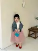 Ropa para Niños 2026 Estilo Coreano Chaqueta Corta de Mezclilla Desgastada para Niñas Camisa de Mezclilla de Primavera Ropa para Niños en Stock