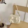 Bolso cruzado de diseño de nicho transfronterizo, bolso de axila de PU mate, bolso de hombro lindo con lazo plisado, bolso casual versátil