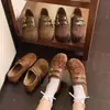 Zapatos Mary Jane para mujer, colección de otoño, estilo retro, 2026, zapatos planos de caña media para mujer, gamuza, estilo nuevo, mocasines
