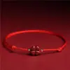 Benmingnian Bermellón Trébol de Cuatro Hojas Simple Seguro Cuerda Tejida a Mano Cuerda Roja Pulsera para Novia Pareja Pulsera para Estudiante