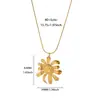 Colar de Flores Exquisito para Mulheres Aço Inoxidável Banhado a Ouro 18K Elegante Versátil Novo Estilo Transfronteiriço Pequena Flor Corrente para Clavícula
