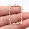 42x27mm 2.2g Multicolores DIY aleación accesorio para joyería patrón de ola hueca marco rectangular colgante