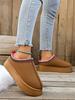 Comercio Exterior Nuevos Zapatos de Mujer Talla Grande Pantuflas de Algodón para Mujer Suela Gruesa Sin Tacón Puntera Caliente Peludas Casuales Zapatillas de Media Caña para Mujer