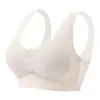 Sujetador deportivo de seda helada transpirable con tirantes anchos y espalda descubierta para mujer, de algodón burbuja con encaje, sin aro, sin costuras, talla grande, ropa interior fina