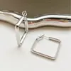 Pendientes Cuadrados Sencillos, Pendientes Metálicos de Moda de Gama Alta, Pendientes Versátiles de Nicho