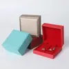Caja para juego de joyería de cuero cepillado en ángulo recto, tamaño pequeño, para anillos, collares y pendientes, caja de tres piezas, caja de accesorios para joyería