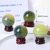 Adornos de Bola de Cristal Amarillo-Verde Natural, Bola de Fluorita Piedra Cruda Pulida Bola Feng Shui, Bola de Matriz de Siete Estrellas, Decoración de Escritorio al por Mayor
