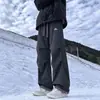 Pantalones largos casuales deportivos de tres pruebas, suaves, con diseño de bloques de color inspirado en la dopamina para exteriores, pierna curva, a la moda y modernos para otoño