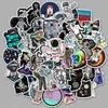 50 Piezas de Pegatinas Graffiti de Maleta de Cohete de Astronauta para Patinetas, Cuadernos, Refrigeradores, Pegatinas Impermeables para Diarios