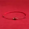 Tobillera de Cuerda Roja con Cuentas Haoyun de Cinabrio para Mujer Pulsera de Paz Benmingnian Diseño Sencillo de Nicho Ins Estudiante de Moda