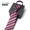8cm Multicolores Modernos Hombres Negocios Vestir Profesional Cremallera Corbata Fácil de Tirar Sin Nudos Perezoso Conveniente Caja de Regalo