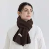 Bufanda de Punto de Imitación Cachemir de Color Sólido Elegante Versátil Estilo Coreano para Mujer, Bufanda Cálida de Invierno Suave para Parejas, Chal Unisex