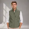 Chal de Otoño e Invierno para Hombre Color Sólido Cuello Alto Versátil para el Trabajo Tallas Grandes Casual Cortavientos Transpirable Múltiples Bolsillos Chaqueta con Cremallera