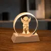 Lámpara de noche de cristal para escritorio, adorno creativo de cristal, lámpara ambiental de mesita de noche, pequeño regalo para maestros en la ocasión del inicio de clases
