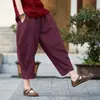 Pantalones anchos y finos para mujer, verano 2026, corte holgado, talla grande, pantalones harén blancos, adelgazantes, casuales, pantalones tipo linterna negros cortos