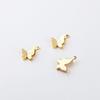 Banhado a cobre 18K Ouro Estéreo Ouro Brilhante Borboleta Simples e Dupla Pendurada Brincos de Borboleta 925 Prata DIY Brincos Material