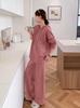 Traje de punto con media cremallera de moda casual para mujer otoño e invierno 2023 nuevo suéter con capucha engrosada + conjunto de pantalones de dos piezas