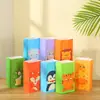 Saco de Papel com Estampa de Animal Desenho Logo Sacola de Papel Kraft para Atacado Sacola de Compras com Adesivo Embalagem Sacola de Presente