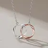 Exquisito Explosivo Casal Anel Mobius Masculino e Feminino Colar Personalizado Simples Moda Leve Luxo Nicho Design Joia