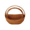 Cesta de Frutas Tejida de Mimbre Sintético Cesta de Verduras Cesta de Recolección Pastoral Reforzada Cesta de Flores Cesta Tejida de Plástico Cesta de Atrezo Cesta de Compras Portátil