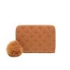 Cartera para Mujer 2026 Nuevo Modelo Forma de Corazón Bordada Billetera Pequeña para Monedas con Lindo Colgante de Pompón Portatarjetas Pequeño Versátil