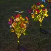 Luces Solares Impermeables de 7 Cabezas con Forma de Flor Mariposa de Venta Caliente Transfronteriza Luces Led de Jardín para Exteriores para Decoración de Paisaje de Jardín