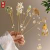Estilo chinês de alta qualidade puro Novo hairpin orquídea hairpin Super fada passo agitar borla placa hairpin estilo antigo hanfu acessórios para o cabelo