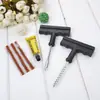 Juego de Herramientas para Reparación de Neumáticos de Coche, Tiras de Reparación Rápida para Neumáticos de Motocicleta al Vacío, Juego de Herramientas de Reparación de 6 Piezas