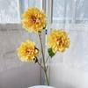 Simulación 3 cabezas hibisco peonía material flor de viento monet arreglo de flores falsas para boda hogar hotel ventana mesa de comedor adornos
