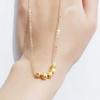 Colar Feminino Amor Transferência Contas Pingente Ouro Areia Colar Feminino Nicho Luxo Leve Corrente Clavícula Joias Femininas Senso de Sofisticação