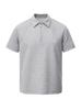Gris Claro Cremallera Polo Manga Corta Hombre Verano Algodón Espacial Costura Hombro Camiseta Estilo Americano Media Manga Interior